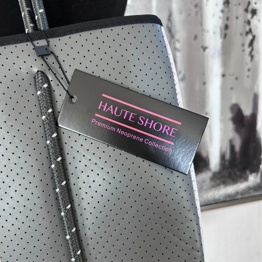 Haute Shore Greyson Femme Large Grey White Silver Tote NWT